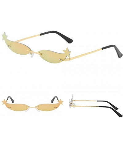 Rectangular New Vintage Glasses for Women Men Irregular Shape Retro Style Sun Spectacles - F - CE18UL9EC4K $14.09