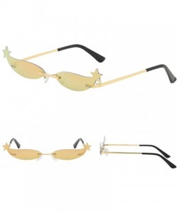 Rectangular New Vintage Glasses for Women Men Irregular Shape Retro Style Sun Spectacles - F - CE18UL9EC4K $14.09