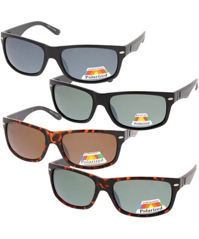 Wrap Retro Classic Fashion Horn Rimmed Polarized Sunglasses (SET OF 4) - CO187HWTI9Q $76.60