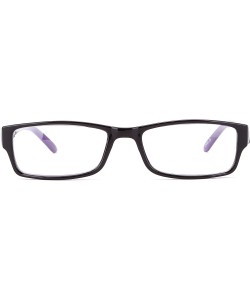 Square Unisex Two Tone Sleek Spring Temple Fashion Clear Lens Glasses - Black/Purple - CW11G6GSGRX $8.42