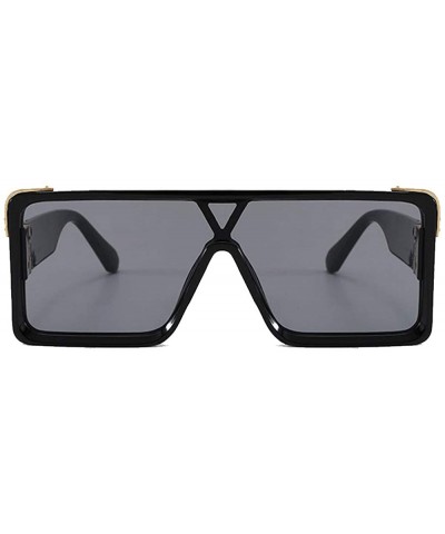 Oversized Classic Flat Top Shield Sunglasses for men women Oversized sunglasses square sunglasses retro sunglasses - 6 - CU19...