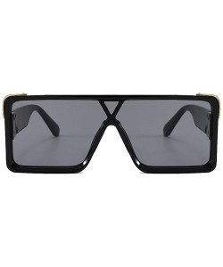 Oversized Classic Flat Top Shield Sunglasses for men women Oversized sunglasses square sunglasses retro sunglasses - 6 - CU19...