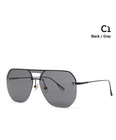 Round 2019 Fashion Modern Shield Style Rivets Sunglasses Cool Double Color Lens Sun Glasses Oculos De Sol 058 - C1 - CM198AHH...