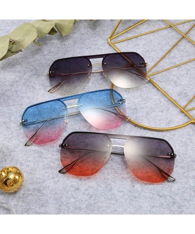 Round 2019 Fashion Modern Shield Style Rivets Sunglasses Cool Double Color Lens Sun Glasses Oculos De Sol 058 - C1 - CM198AHH...