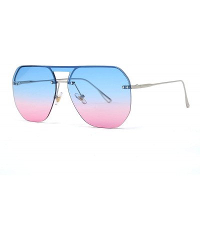 Round 2019 Fashion Modern Shield Style Rivets Sunglasses Cool Double Color Lens Sun Glasses Oculos De Sol 058 - C1 - CM198AHH...