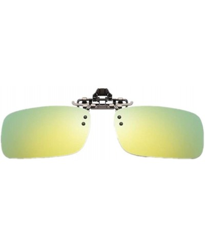 Rimless Men Mirror UV400 Polarized Clip on Glasses square Lens Women clip Eyewear - Gold - C4182Z3ADMA $11.13