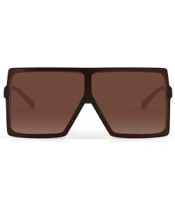 Shield Ultralight Square Oversized Sunglasses Classic Fashion Style 100% UV Protection for Women Men - Brown - C418E8078AO $2...