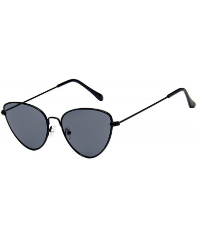 Sport Women Vintage Metal Cat Eye Sunglasses Ocean Film Sunglasses UV400 Protection - Black - CN18C4W5797 $24.88