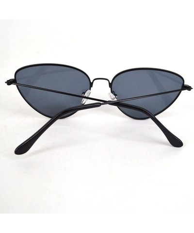 Sport Women Vintage Metal Cat Eye Sunglasses Ocean Film Sunglasses UV400 Protection - Black - CN18C4W5797 $9.18
