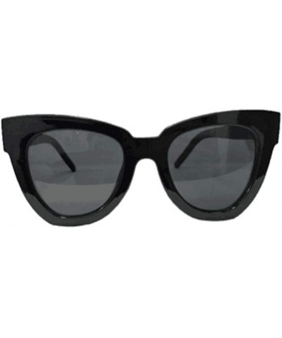 Goggle Fashion Retro Cat eye Sunglasses Polarized Classic Goggles Unisex Designer style - Bright Black - CU190G5SE2S $14.45