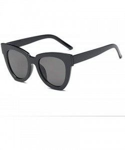 Goggle Fashion Retro Cat eye Sunglasses Polarized Classic Goggles Unisex Designer style - Bright Black - CU190G5SE2S $14.45