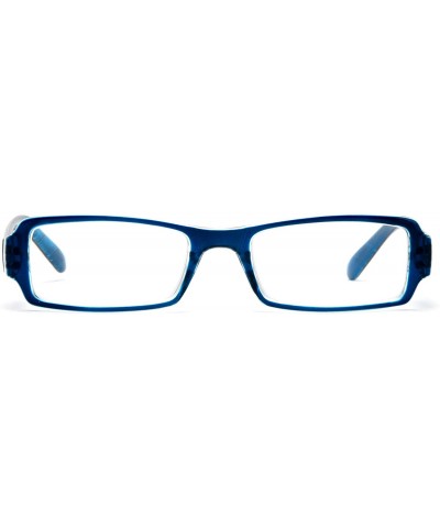 Oversized Unisex Translucent Temple Quilt Design Sleek Light Weight Spring Temple Clear Lens Glasses - CH11O4D3KV7 $11.88