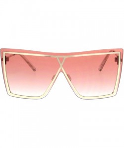 Square Oversized Square Womens Sunglasses Layered Rim Modern Shades UV 400 - Gold (Pink) - C118SQ5G5NI $13.97