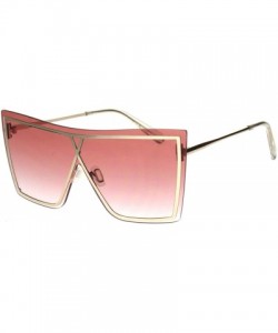 Square Oversized Square Womens Sunglasses Layered Rim Modern Shades UV 400 - Gold (Pink) - C118SQ5G5NI $13.97
