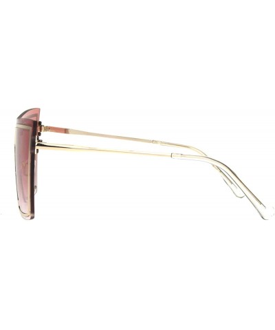 Square Oversized Square Womens Sunglasses Layered Rim Modern Shades UV 400 - Gold (Pink) - C118SQ5G5NI $13.97