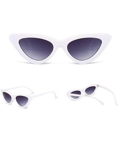 Cat Eye Eyewear Cat Eye Eyeglasses Shades Sunglasses Integrated UV - White Grey - CD18QDRRQWT $21.73