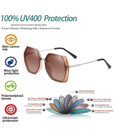 Sport Oversized Polarized Sunglasses for Women Protection UV400 YJ135 - Brown Frame Brown Lens - C71963ZOOOL $10.92