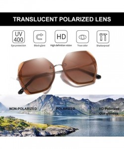 Sport Oversized Polarized Sunglasses for Women Protection UV400 YJ135 - Brown Frame Brown Lens - C71963ZOOOL $10.92