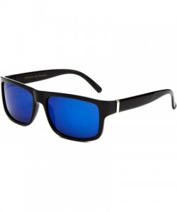 Square Flat Top Square Gradient Frame Womens Mens Super Oversized Unisex Fashion Sunglasses - Black/Blue - CE182SLAQDT $11.99