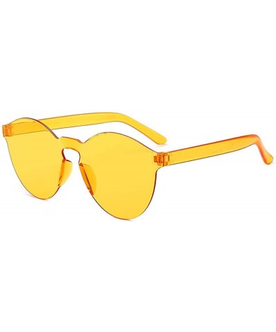 Round Unisex Fashion Candy Colors Round Outdoor Sunglasses Sunglasses - Dark Yellow - CJ199UM5A99 $10.87