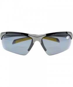 Wrap Bifocal Sunglasses with Wrap-Around Sport Design Half Frame for Men and Women - Grey - C518C3M542S $16.18