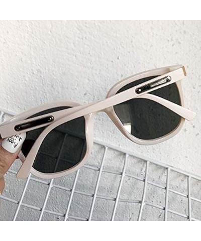 Aviator Women Creative Polygon Polarized Sunglasses Metal Frame Tinted Fashion Eyewear - S - Black(beige Frame) - C6190TZYICN...