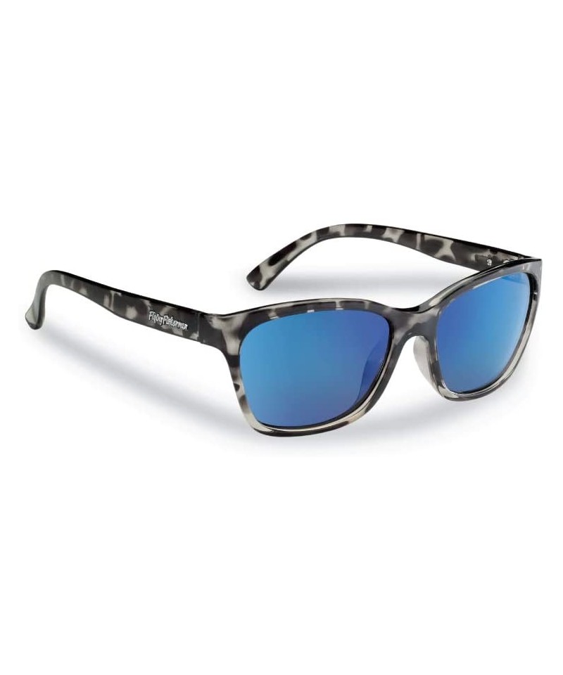 Sport Ripple Polarized Sunglasses - Black Fade Frame - Black Fade Frames/Smoke-blue Mirror Lenses - CH18III4G24 $43.94