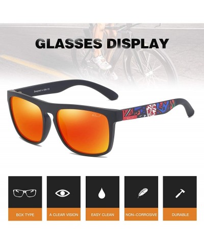Rimless Polarized Sports Sunglasses Unisex Retro Square for Men Women Driving Skateboard - Red - CT18M7T0WRH $10.63