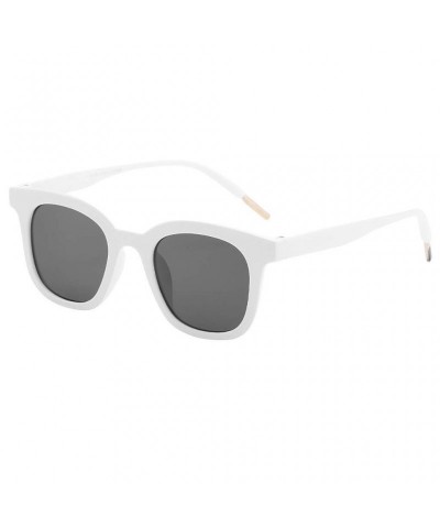 Rectangular Polarized Sunglasses for Women Men Classic Retro Designer UV400 Protection Outdoor Driving Eyewear - White - CU18...