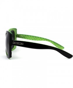 Butterfly Womens Diva Thick Plastic Butterfly Designer Fashion Sunglasses - Black Green - CU12N0F8LEQ $8.30