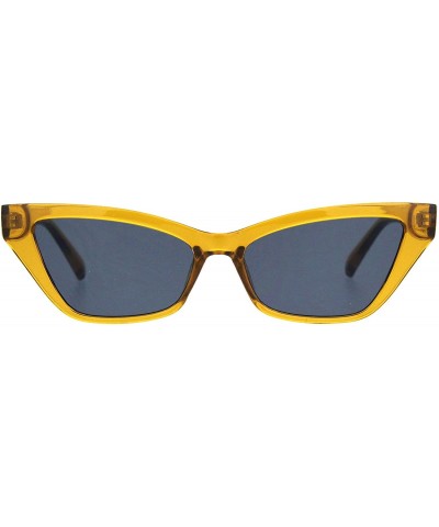 Rectangular Wide Trapezoid Cateye Frame Sunglasses Womens Chic Fashion Shades UV 400 - Honey - C418TC37GXD $8.12