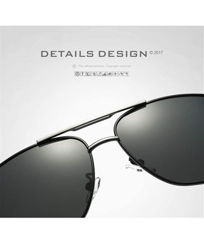 Semi-rimless Fashion Retro Biker Fishing Polarized Sunglasses for Men - Black - C218ZSKRYUD $15.79
