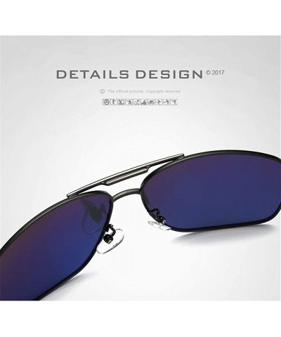 Semi-rimless Fashion Retro Biker Fishing Polarized Sunglasses for Men - Black - C218ZSKRYUD $15.79