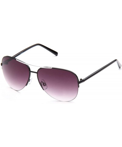 Round Fashion Aviator Sunglasses - Black/White - CJ117P3Q3Z3 $8.44