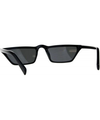 Cat Eye Womens Retro Vintage Narrow Flat Top Cat Eye Plastic Hippie Sunglasses - Black Red Black - C818CGNWQ5K $11.87