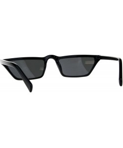 Cat Eye Womens Retro Vintage Narrow Flat Top Cat Eye Plastic Hippie Sunglasses - Black Red Black - C818CGNWQ5K $11.87