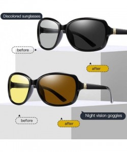 Rimless Women Photochromic Sunglasses-Polarized Square Eyewear Day And Night Vision - H - CJ190O9ONE6 $27.66