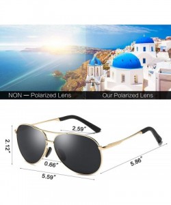 Oversized Classic Polarized Aviator Sunglasses for Men Women Metal Frame with Spring Hinges UV 400 Protection - CV18H0XS0NS $...