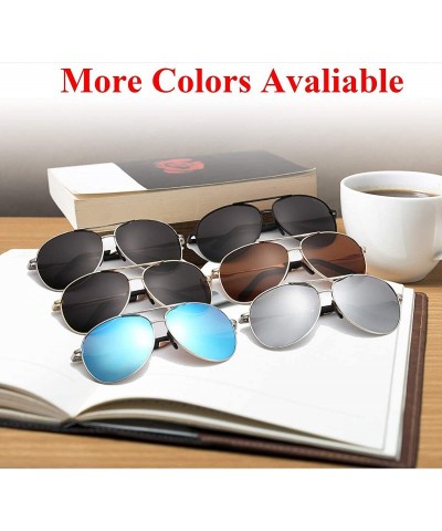 Oversized Classic Polarized Aviator Sunglasses for Men Women Metal Frame with Spring Hinges UV 400 Protection - CV18H0XS0NS $...