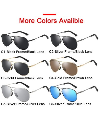 Oversized Classic Polarized Aviator Sunglasses for Men Women Metal Frame with Spring Hinges UV 400 Protection - CV18H0XS0NS $...