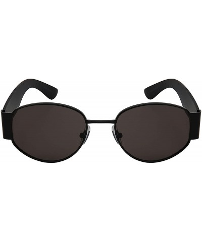 Round Vintage 80s Round Oval Frame Sunglasses for Men Women UV Protection Flat Lens - C218ZY0E2R9 $8.79