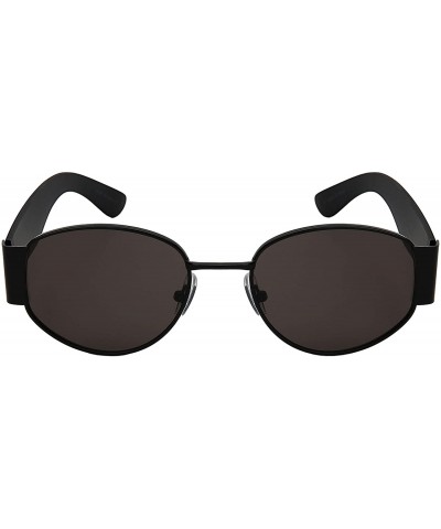 Round Vintage 80s Round Oval Frame Sunglasses for Men Women UV Protection Flat Lens - C218ZY0E2R9 $8.79
