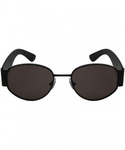 Round Vintage 80s Round Oval Frame Sunglasses for Men Women UV Protection Flat Lens - C218ZY0E2R9 $8.79