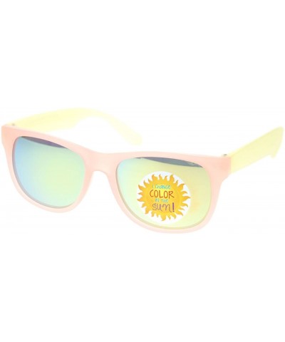 Sport Photochromic Color Changing Frame Matte Sport Horn Rim Sunglasses - Peach Yellow - C211YAXMC7D $10.78