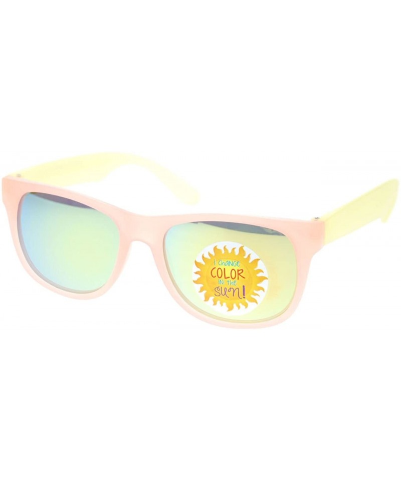 Sport Photochromic Color Changing Frame Matte Sport Horn Rim Sunglasses - Peach Yellow - C211YAXMC7D $10.78