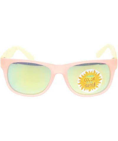 Sport Photochromic Color Changing Frame Matte Sport Horn Rim Sunglasses - Peach Yellow - C211YAXMC7D $10.78