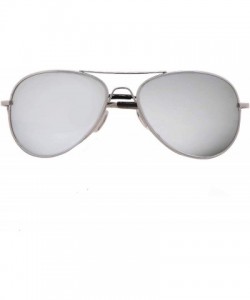 Aviator Metal Classic Aviator Color Lens Sunglasses Small Size P2480 - Silver-mirror Lens - CF11BJQMI8D $9.03