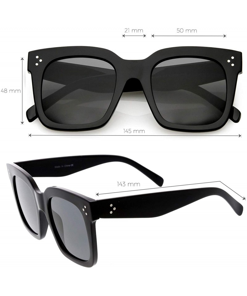 Retro Oversized Square Sunglasses for Women with Flat Lens 50mm - C01 ...