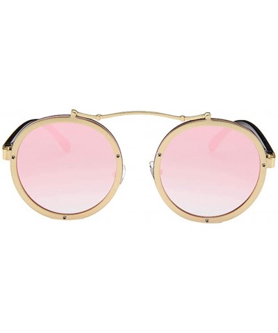 Round Sunglasses Mens Polarized Military - Pink - CM18TTD5GCQ $13.87