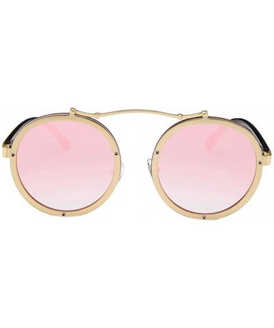 Round Sunglasses Mens Polarized Military - Pink - CM18TTD5GCQ $20.66